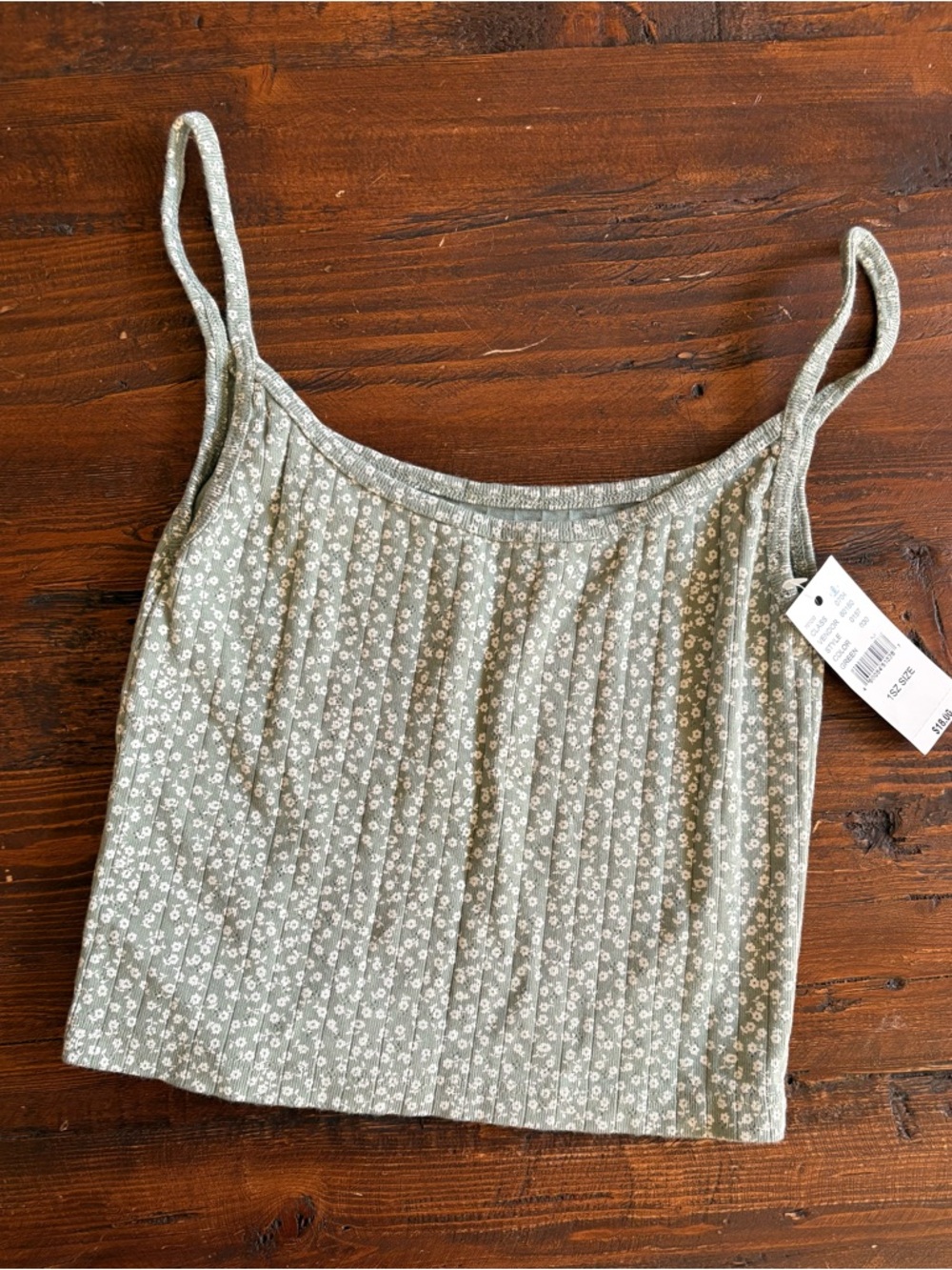 Brandy Melville green floral tank